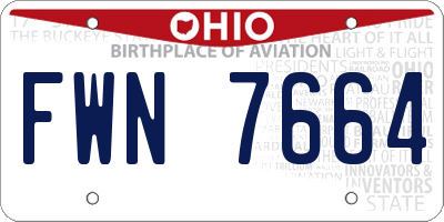 OH license plate FWN7664