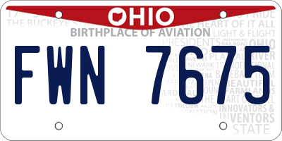 OH license plate FWN7675