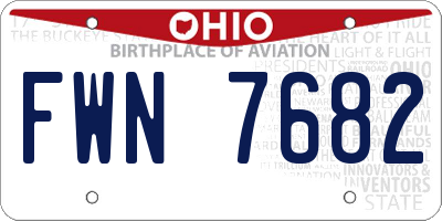 OH license plate FWN7682