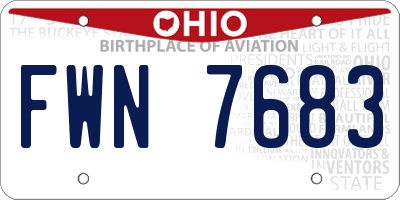 OH license plate FWN7683