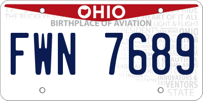 OH license plate FWN7689
