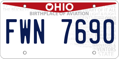 OH license plate FWN7690