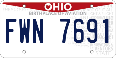 OH license plate FWN7691