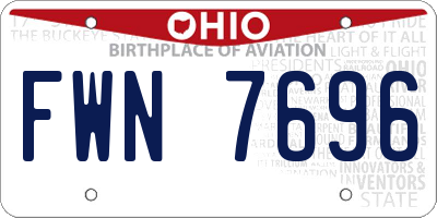 OH license plate FWN7696