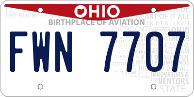 OH license plate FWN7707