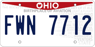 OH license plate FWN7712