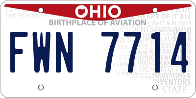 OH license plate FWN7714