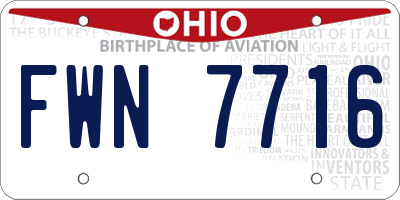 OH license plate FWN7716