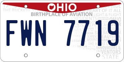 OH license plate FWN7719