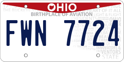 OH license plate FWN7724