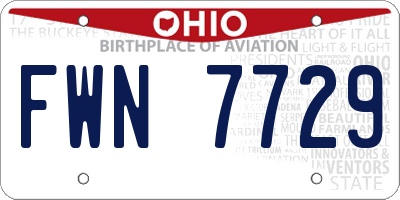 OH license plate FWN7729