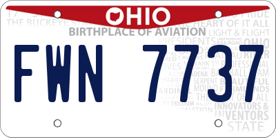 OH license plate FWN7737