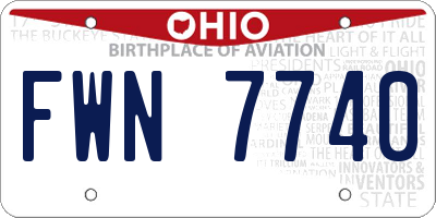 OH license plate FWN7740