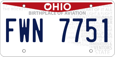OH license plate FWN7751