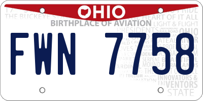 OH license plate FWN7758