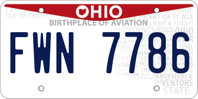 OH license plate FWN7786