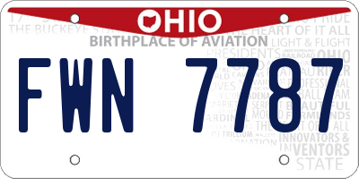 OH license plate FWN7787