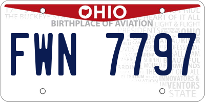 OH license plate FWN7797