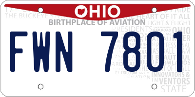 OH license plate FWN7801