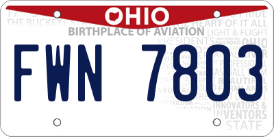 OH license plate FWN7803