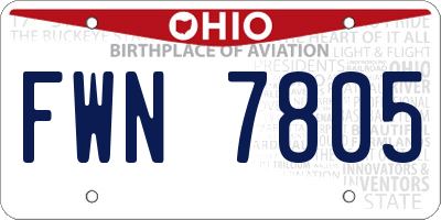 OH license plate FWN7805