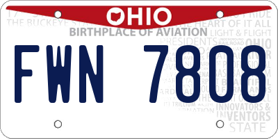 OH license plate FWN7808