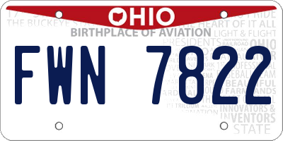OH license plate FWN7822