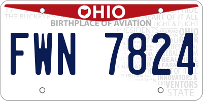 OH license plate FWN7824