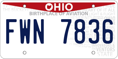 OH license plate FWN7836