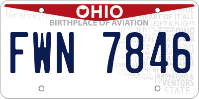 OH license plate FWN7846