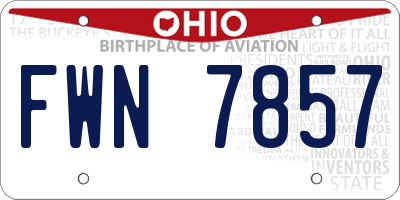 OH license plate FWN7857