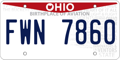 OH license plate FWN7860