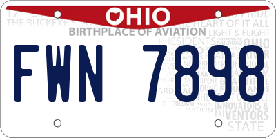 OH license plate FWN7898