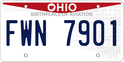 OH license plate FWN7901