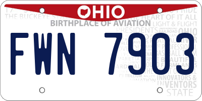 OH license plate FWN7903