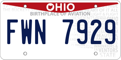 OH license plate FWN7929