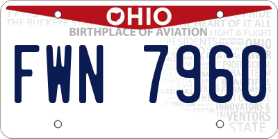 OH license plate FWN7960