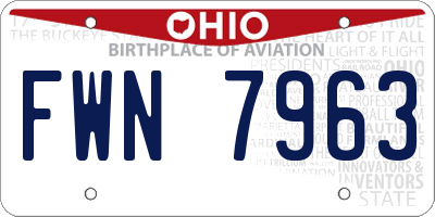 OH license plate FWN7963