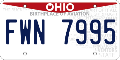 OH license plate FWN7995