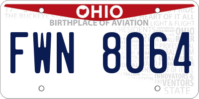 OH license plate FWN8064