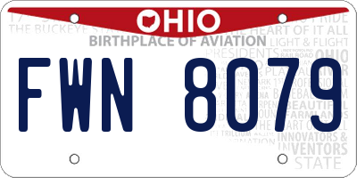 OH license plate FWN8079