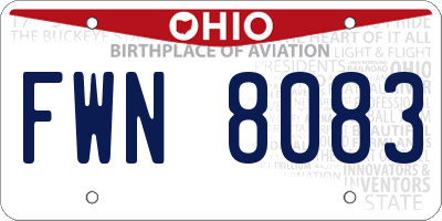 OH license plate FWN8083