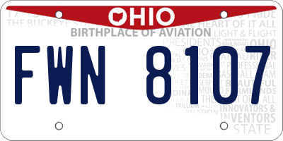 OH license plate FWN8107