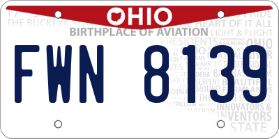OH license plate FWN8139