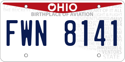 OH license plate FWN8141