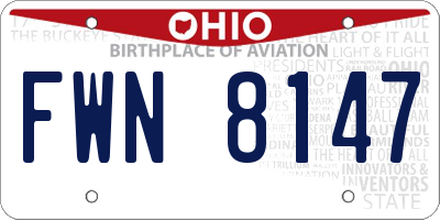 OH license plate FWN8147