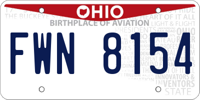 OH license plate FWN8154