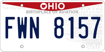 OH license plate FWN8157