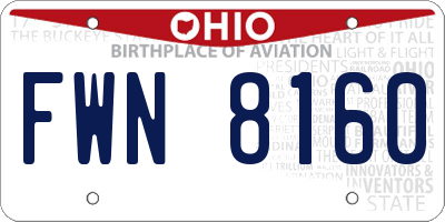 OH license plate FWN8160