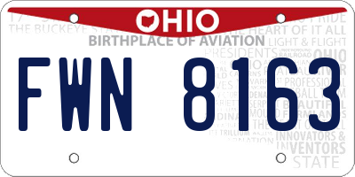 OH license plate FWN8163